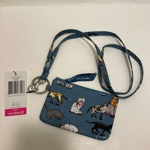 Vera Bradley Zip ID With Lanyard in Cat’s Meow NWT!